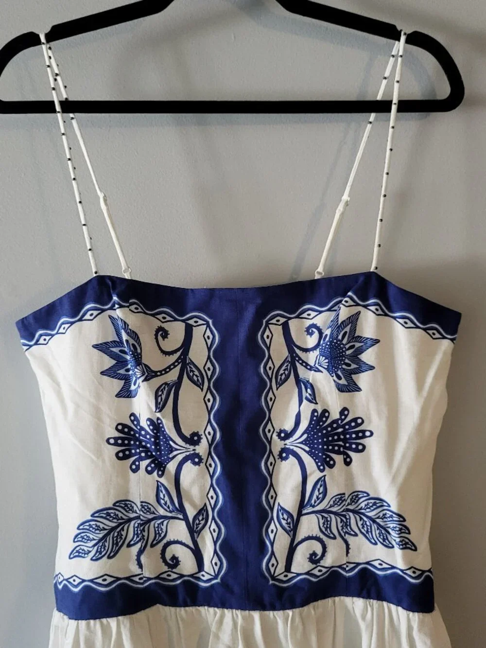 Farm Rio Off-White and Blue Floral Shell Garden Midi Dress Soze XL - Picture 7 of 12